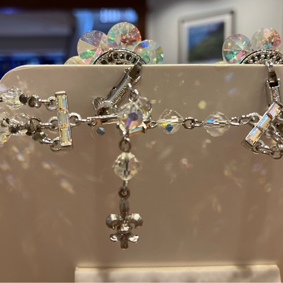 Vendome vintage triple strand crystal necklace & earrings with box - Picture 5 of 14